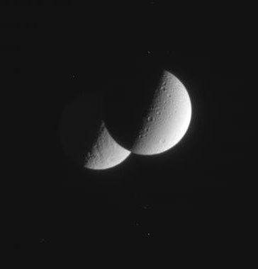 A grazing occultation of Rhea, a moon of Saturn, by another moon, Dione