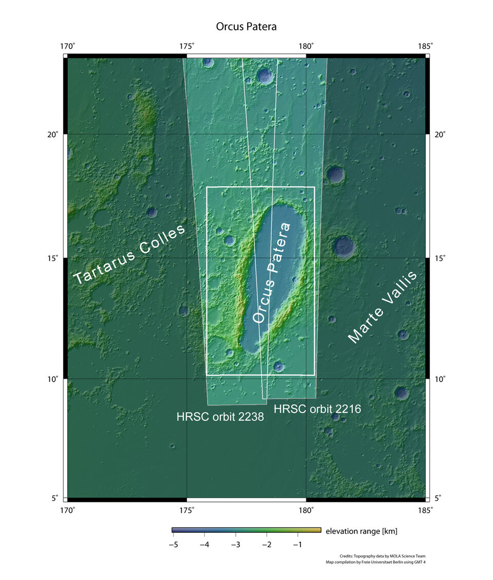 Orcus Patera shown in context