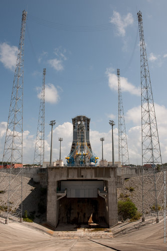 Construction of the new Soyuz launch facility