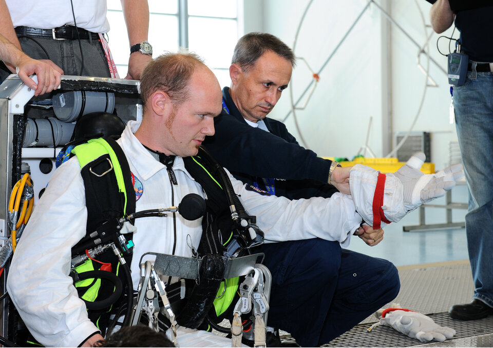 Alexander Gerst beim Training am Europäischen Astronautenzentrum