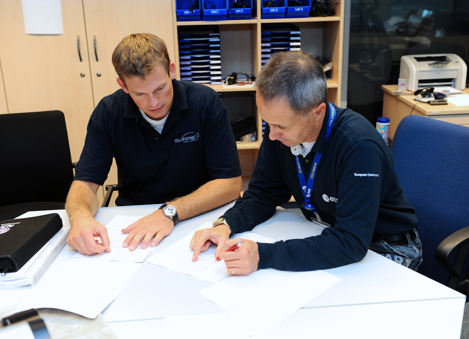Andreas Mogensen during briefing before EVA training