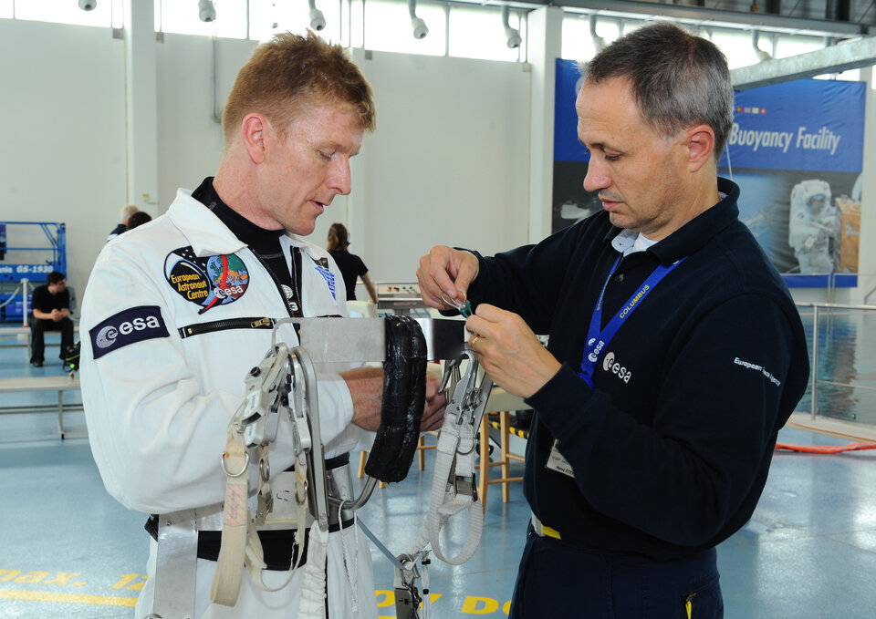 Tim Peake in training