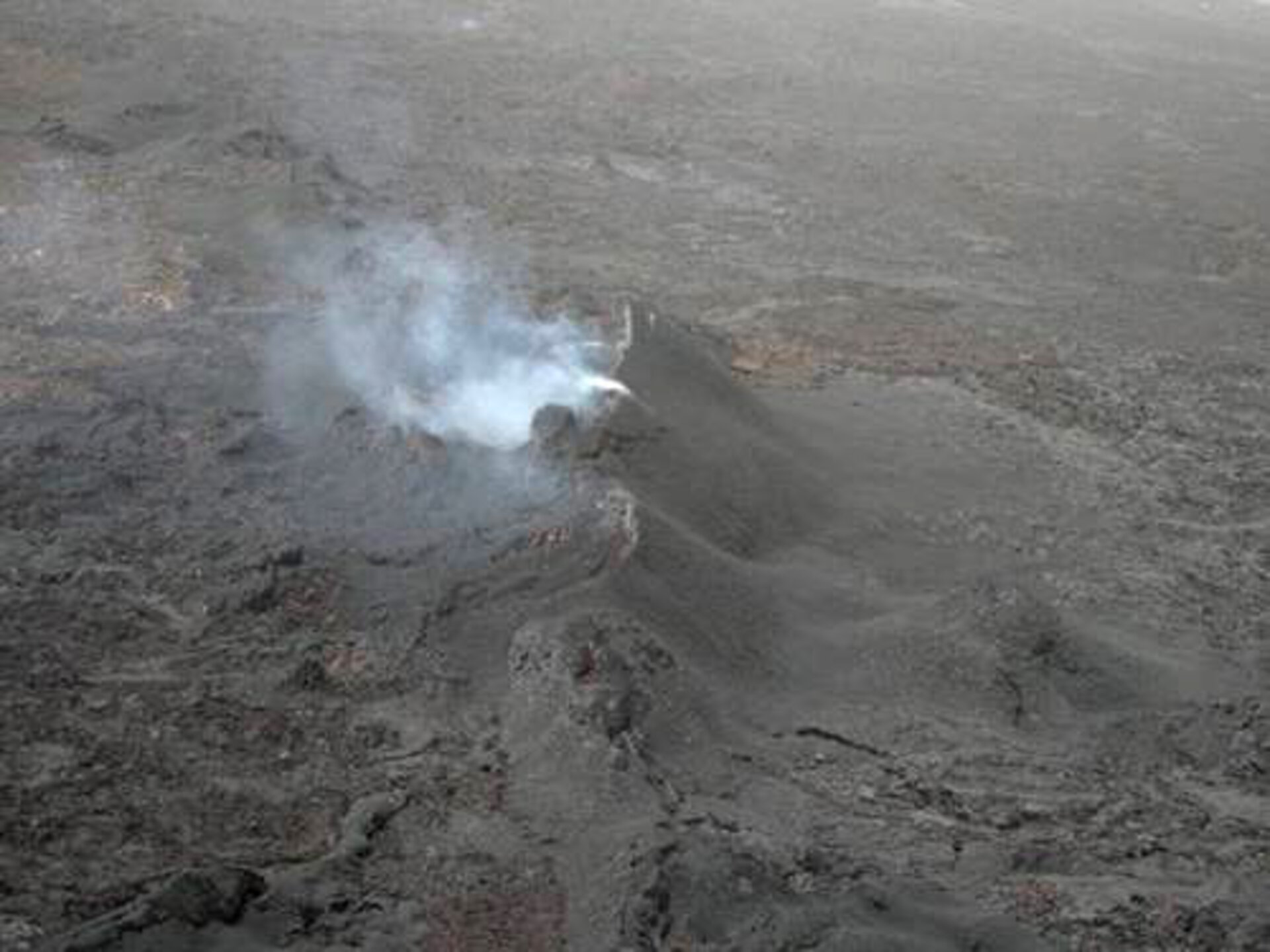 Volcanic cones along lava path