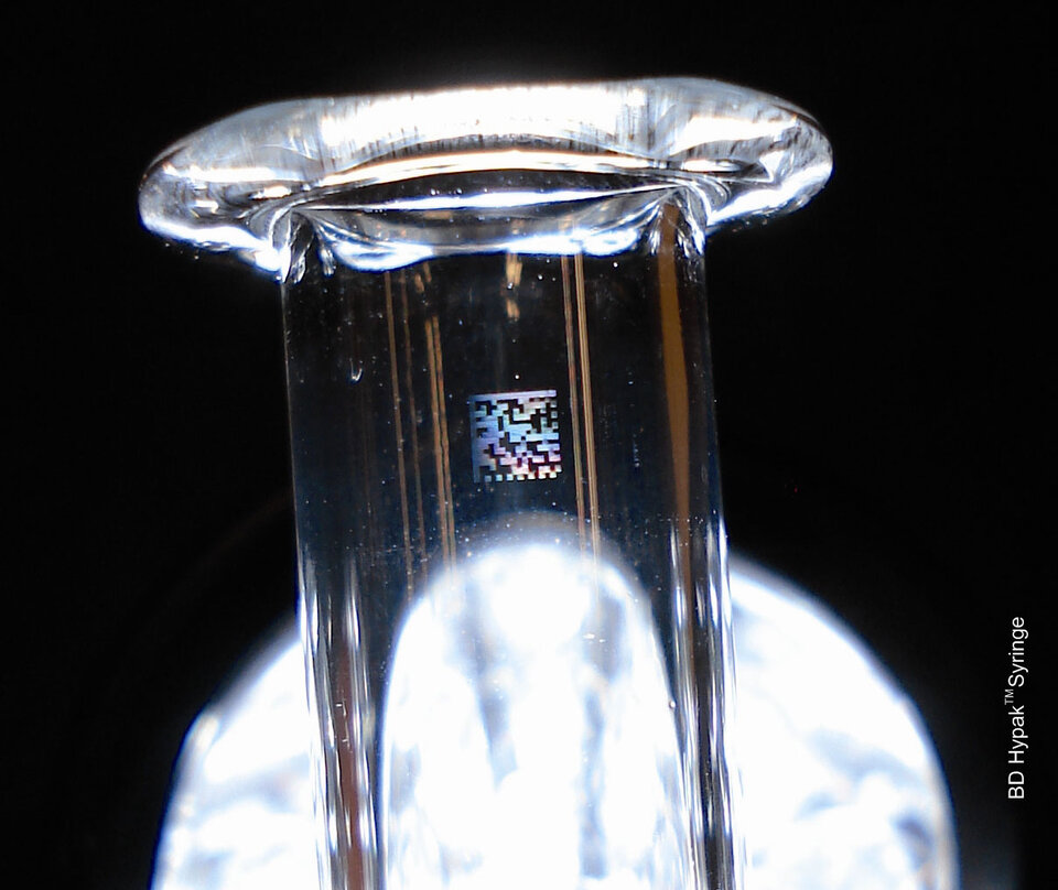 Identification inside glass ampoule