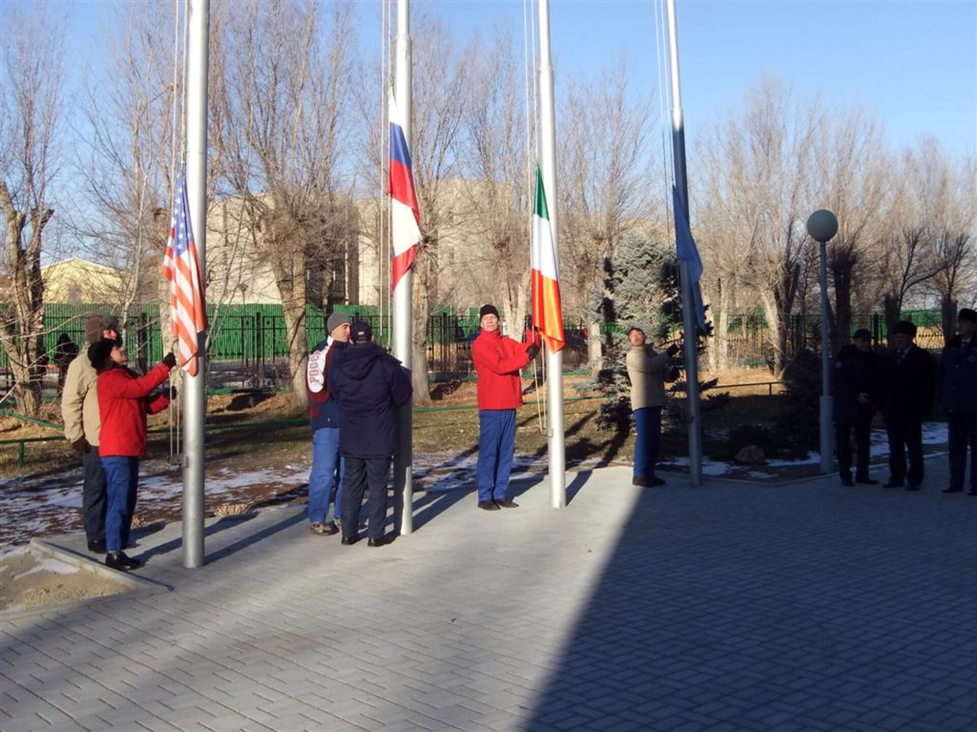 Ceremony of the raising of the flags