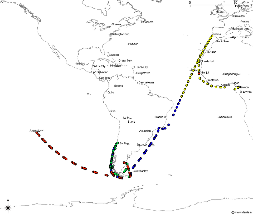 ISS tracking a single ship over four months