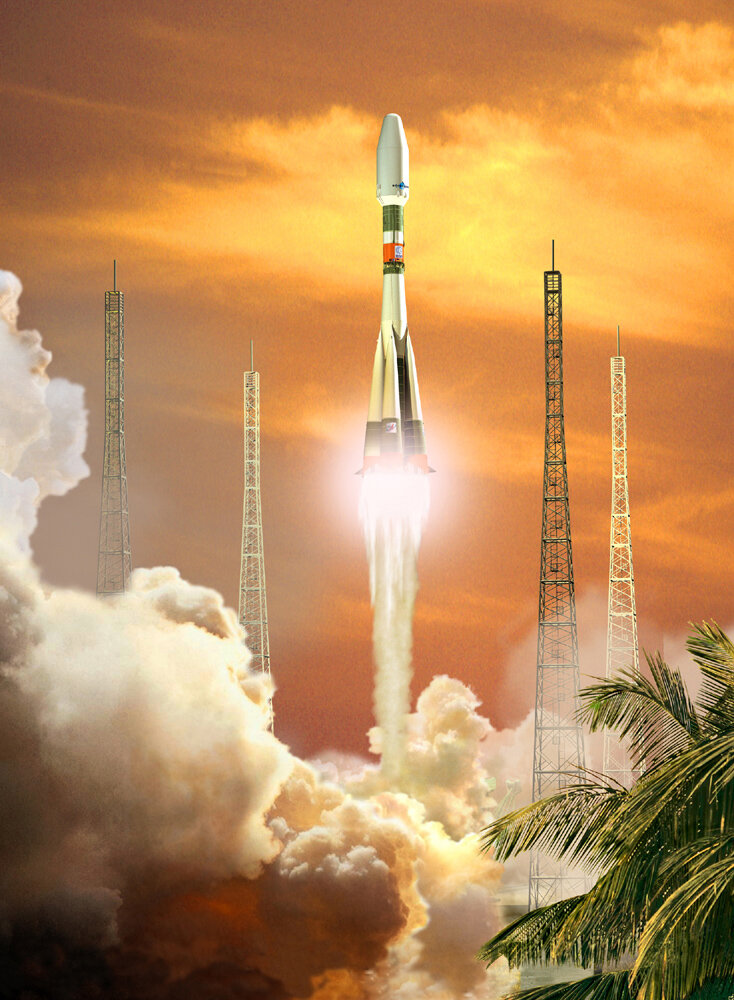 Soyuz launching from French Guiana