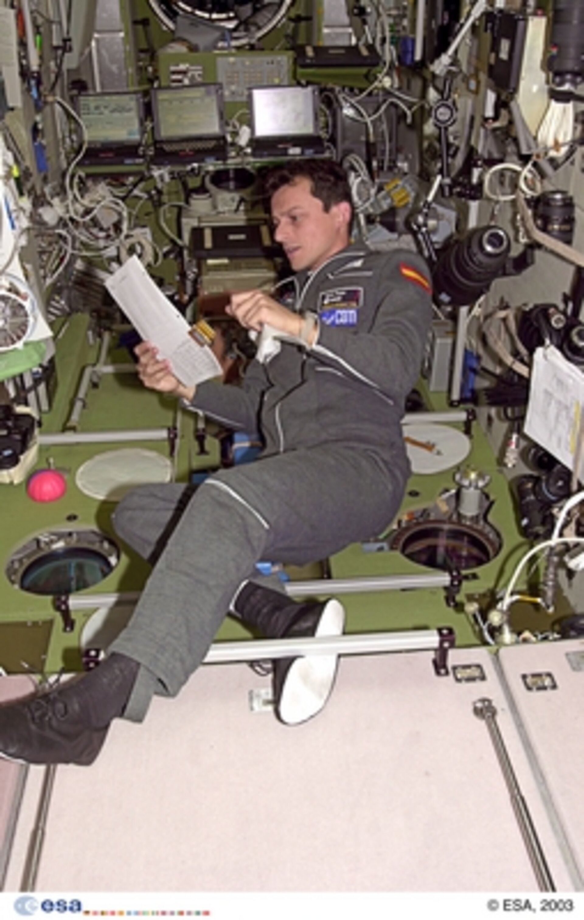 ESA astronaut Pedro Duque, Cervantes mission, 2003.