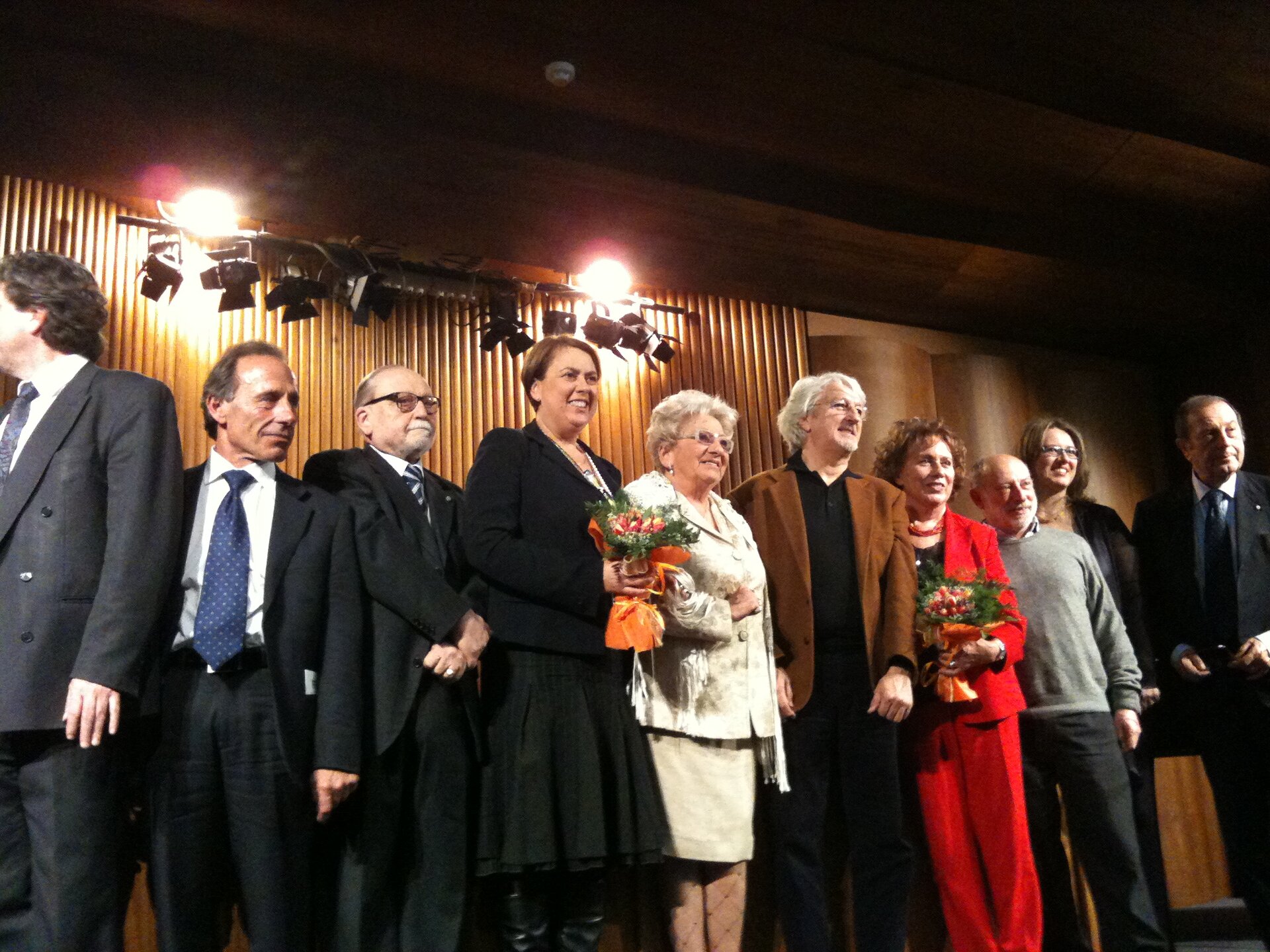 Simonetta Di Pippo, among other award winners of the "San Valentino d'Oro" in Terni, Italy.