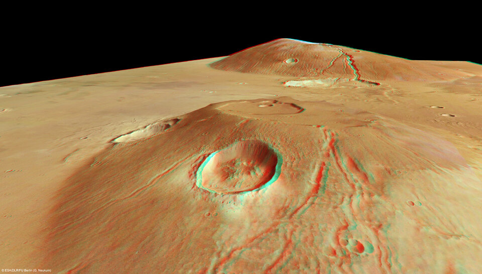 Ceraunius Tholus and Uranius Tholus in 3D