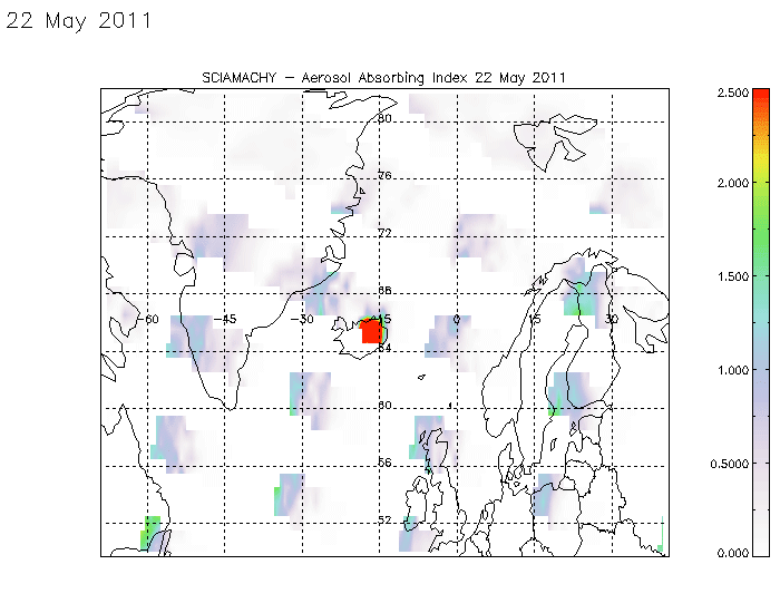 Aerosols observed by Sciamachy 22–25 May
