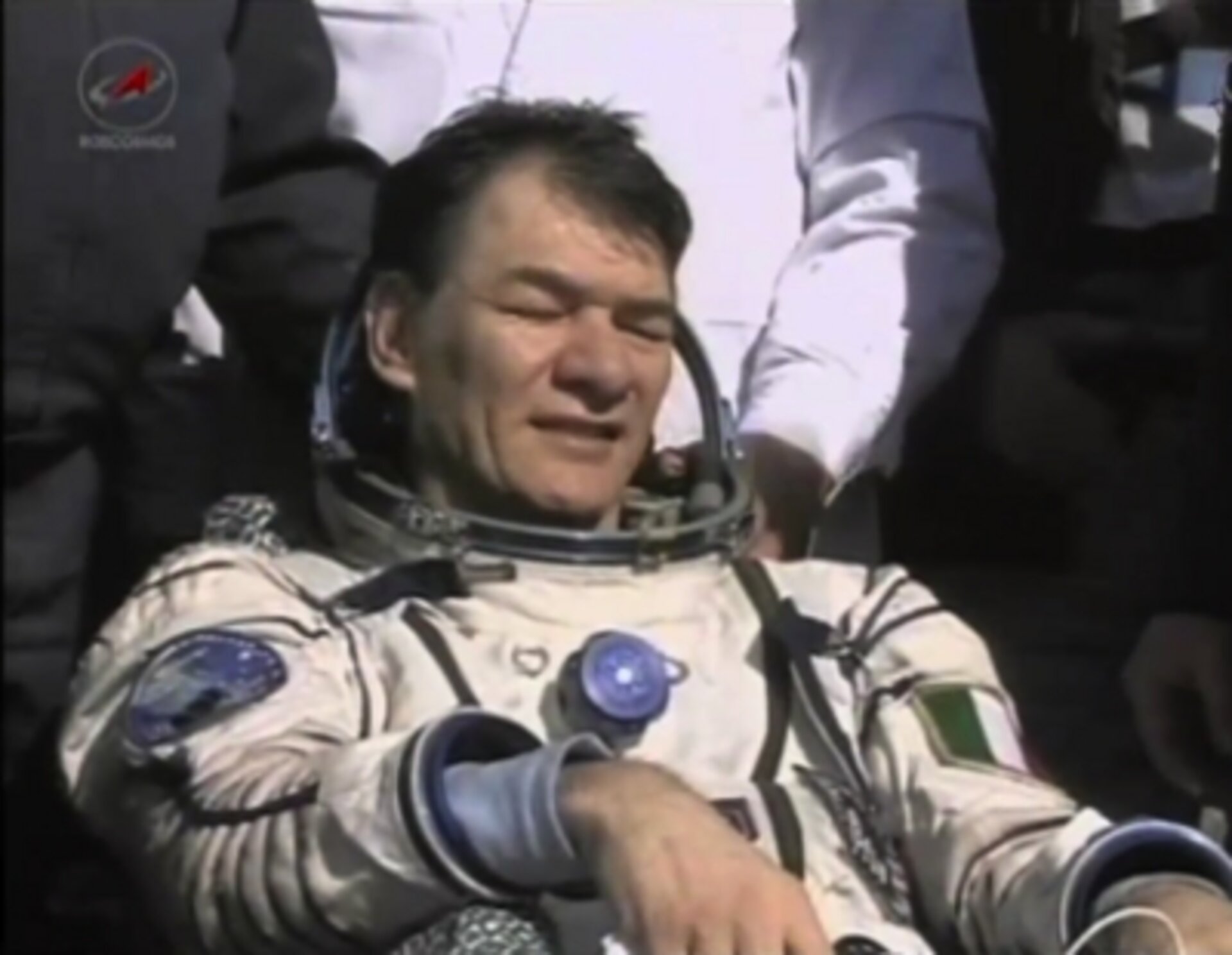 Paolo Nespoli after landing