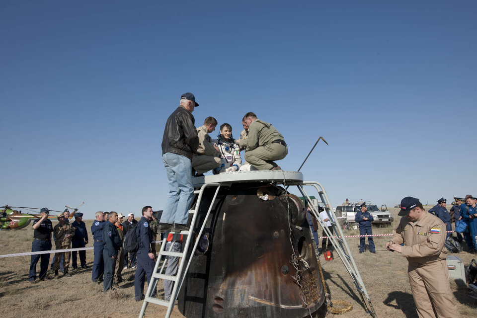 Paolo helped out from the Soyuz