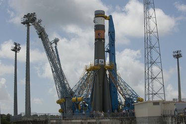 Soyuz in launch zone