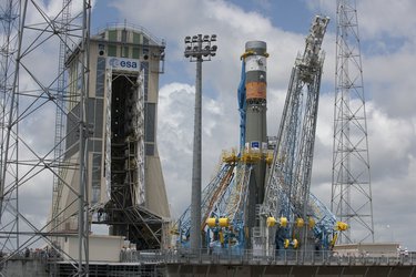 Soyuz in launch zone