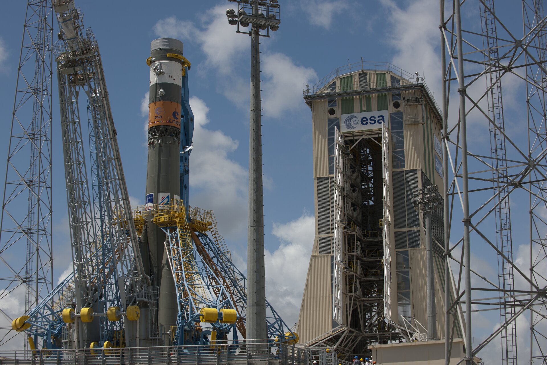 Soyuz in launch zone