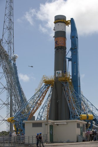 Soyuz in launch zone