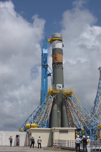 Soyuz in launch zone