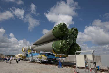Soyuz transfer to launch zone