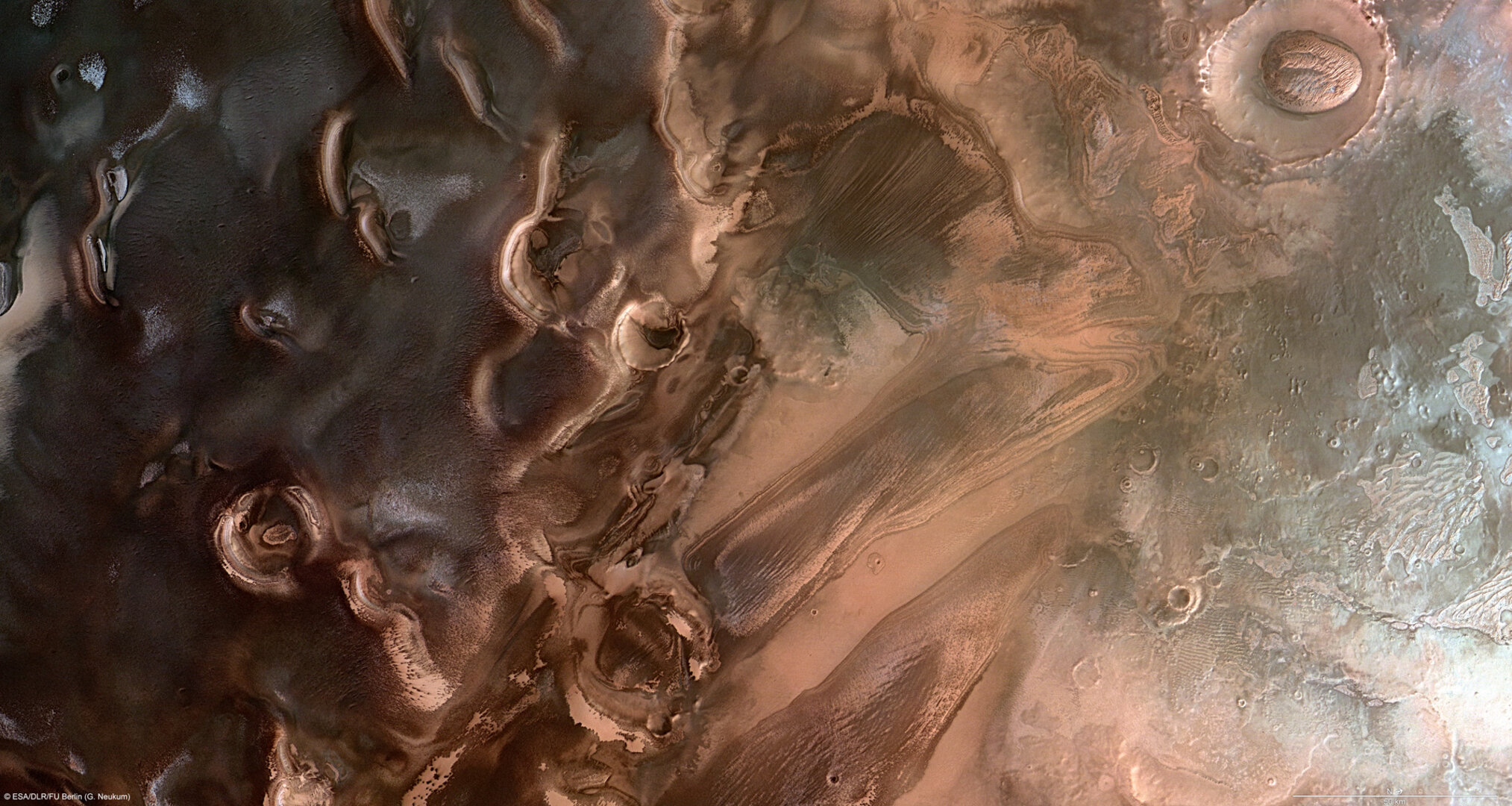 ESA - Primavera en el polo sur de Marte