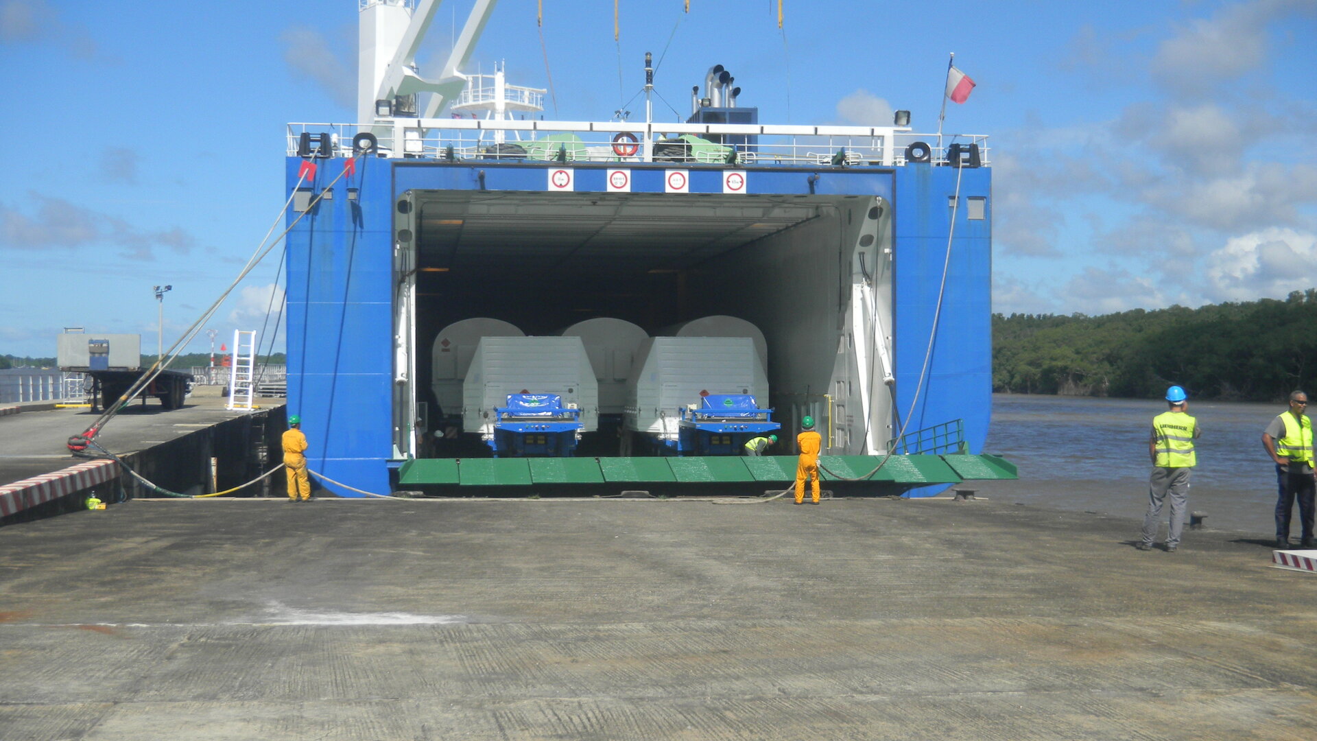 Soyuz ST-B launchers at Kourou harbour