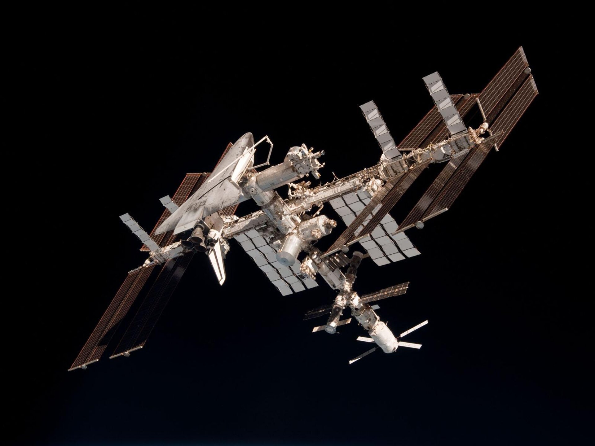 The International Space Station with ATV-2 and Endeavour