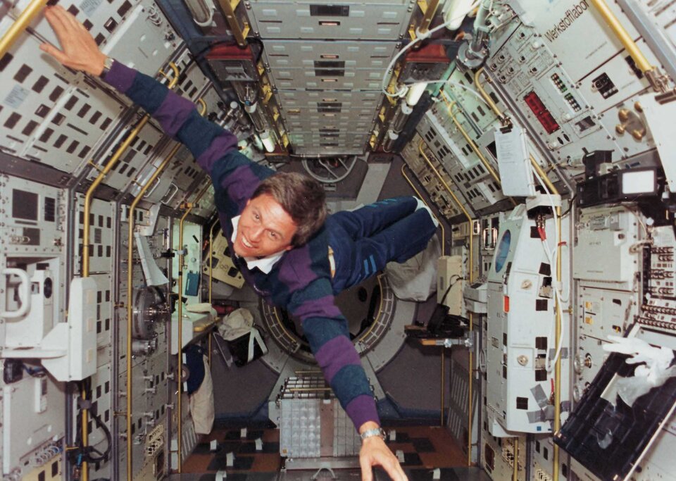 Ulrich Walter im Spacelab D2