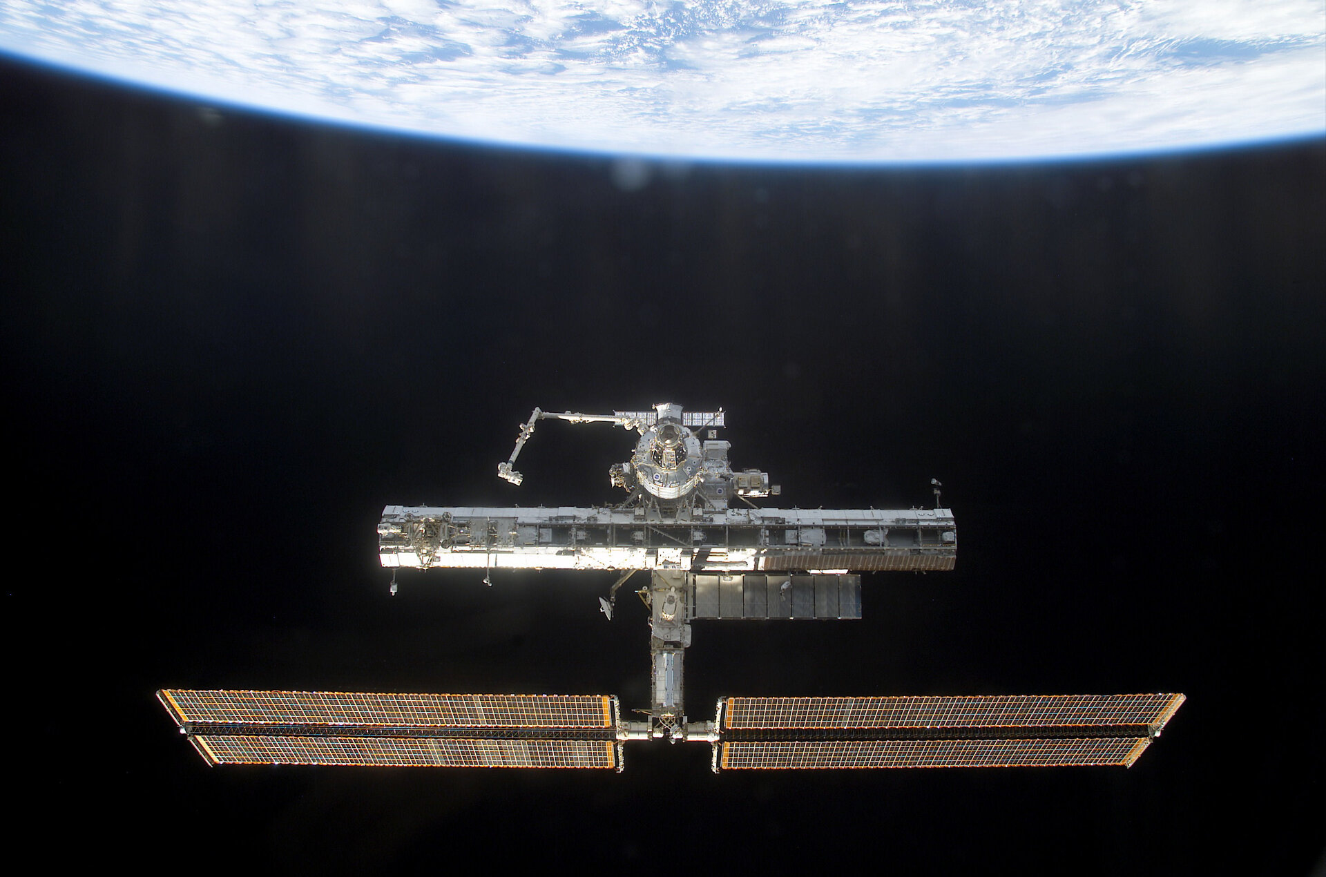 ISS seen from departing STS-113