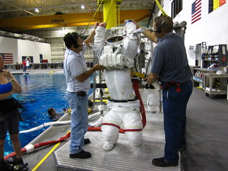 Alexander Gerst suited up for spacewalk training