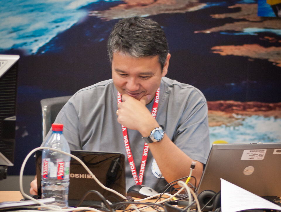 Goro Komatsu, feltgeolog fra Italia, og en av deltakerne på Desert RATS 2011
