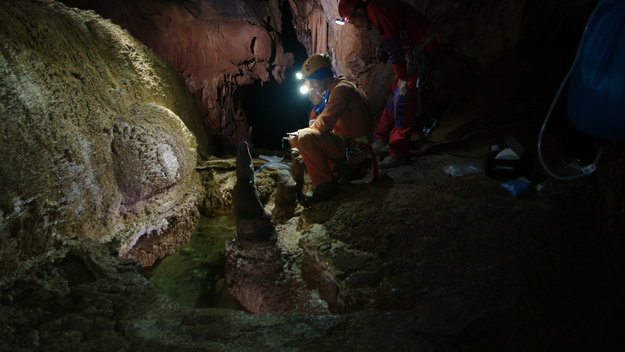 In the cave on second exploration day