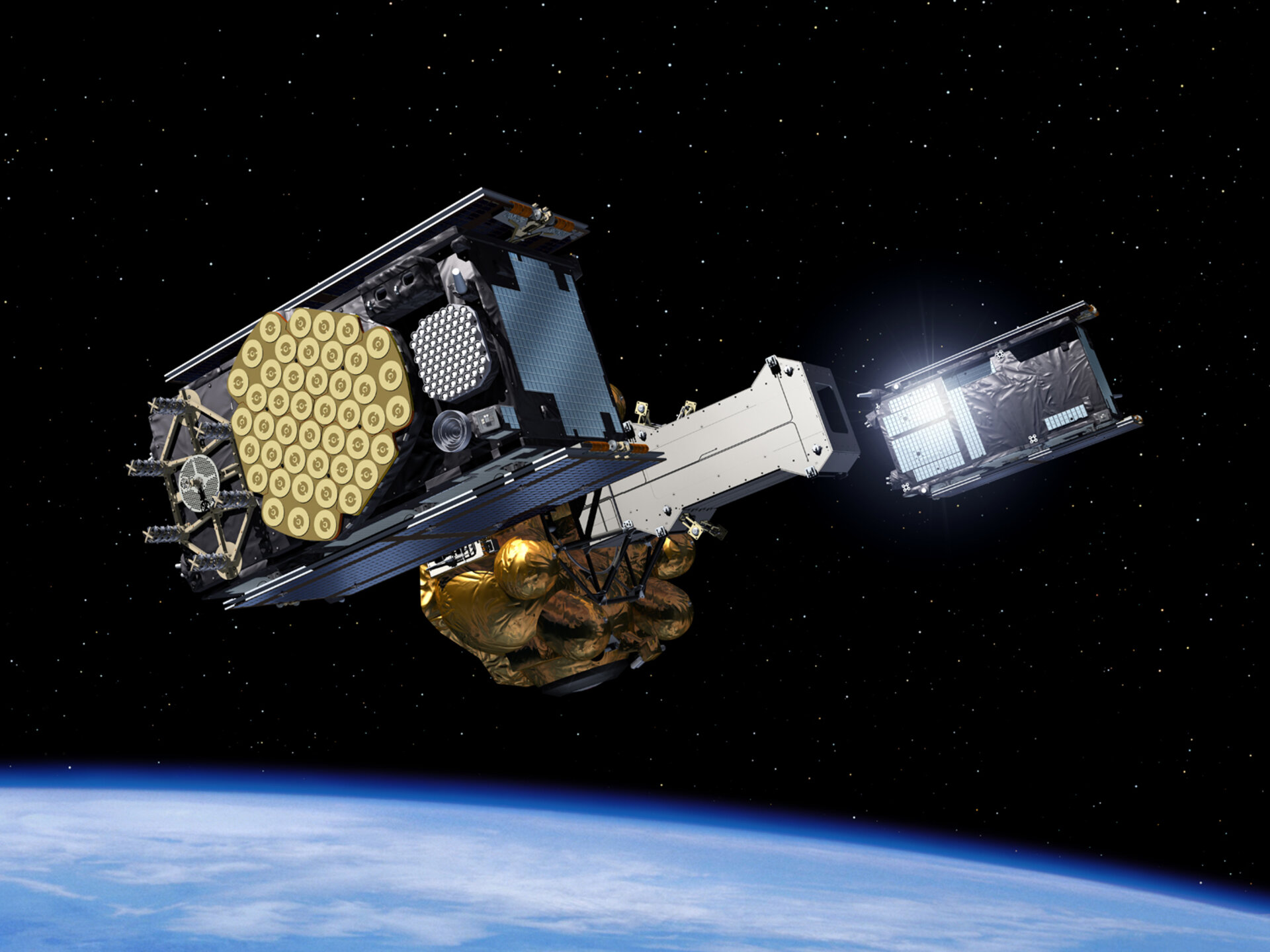 Galileo satellites ejected from dispenser