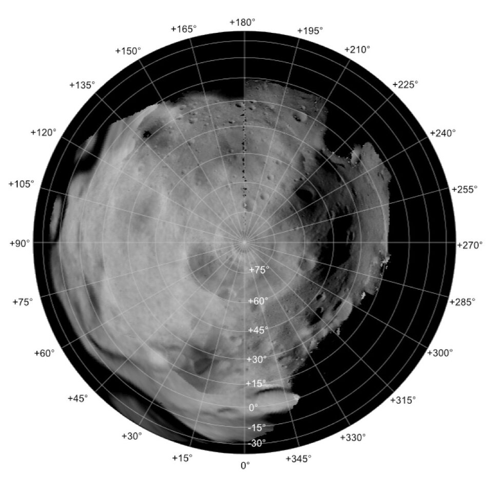 Lutetia polar projection