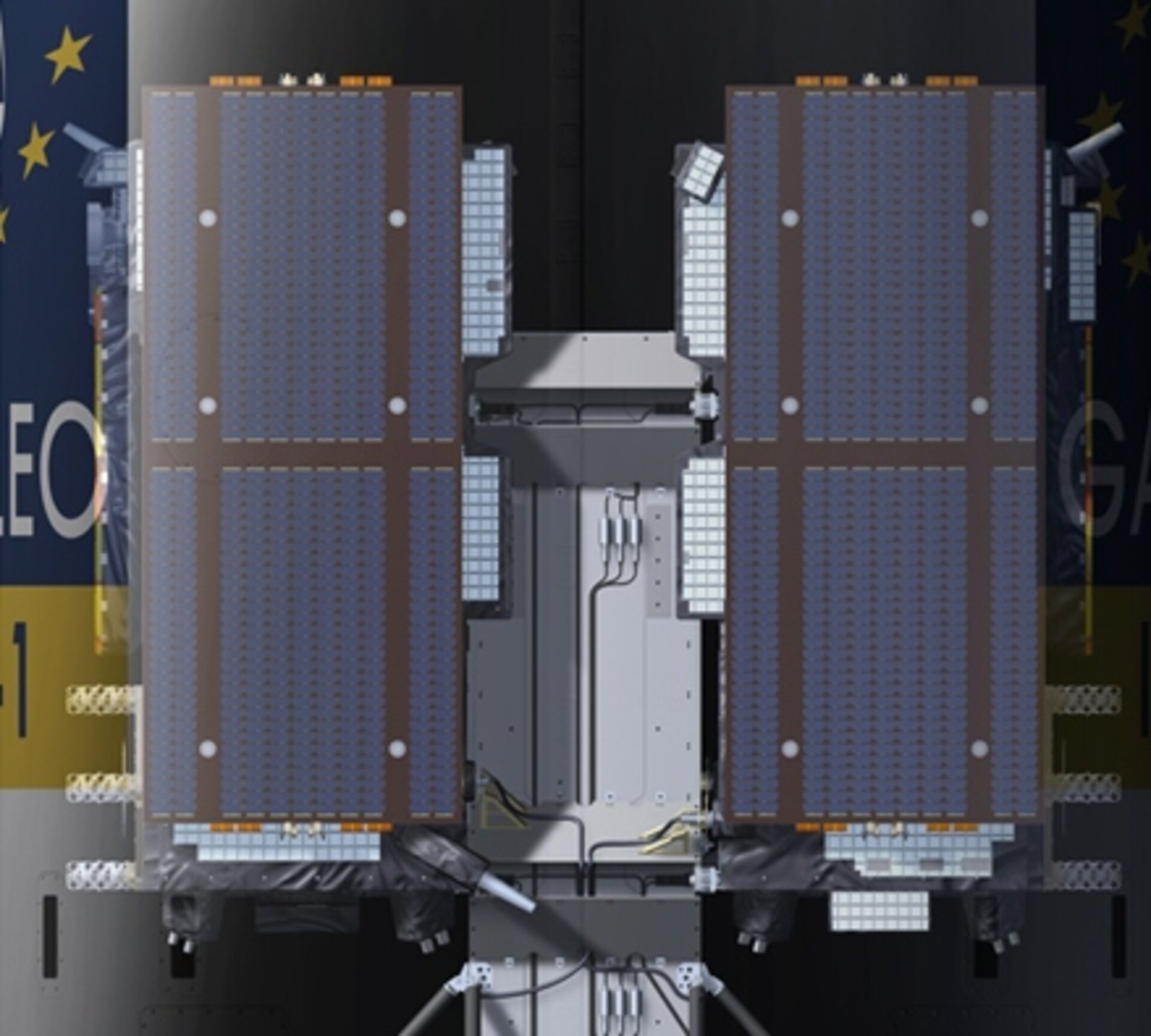 The dispenser holds the Galileo IOV satellites in place for launch