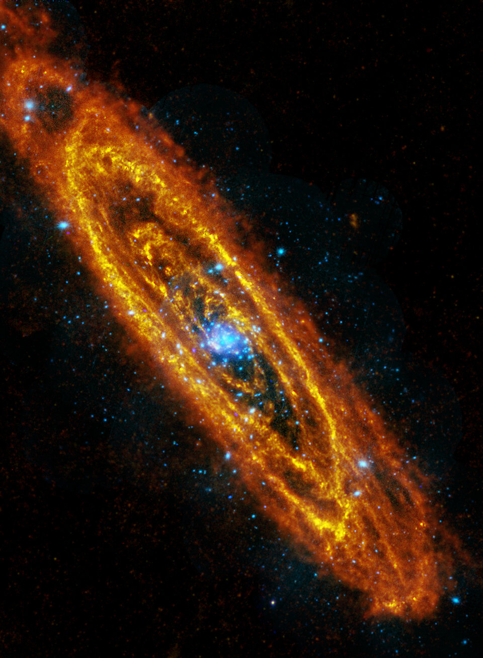 Galaxie Andromeda v infračerveném a rentgenovém spektru.