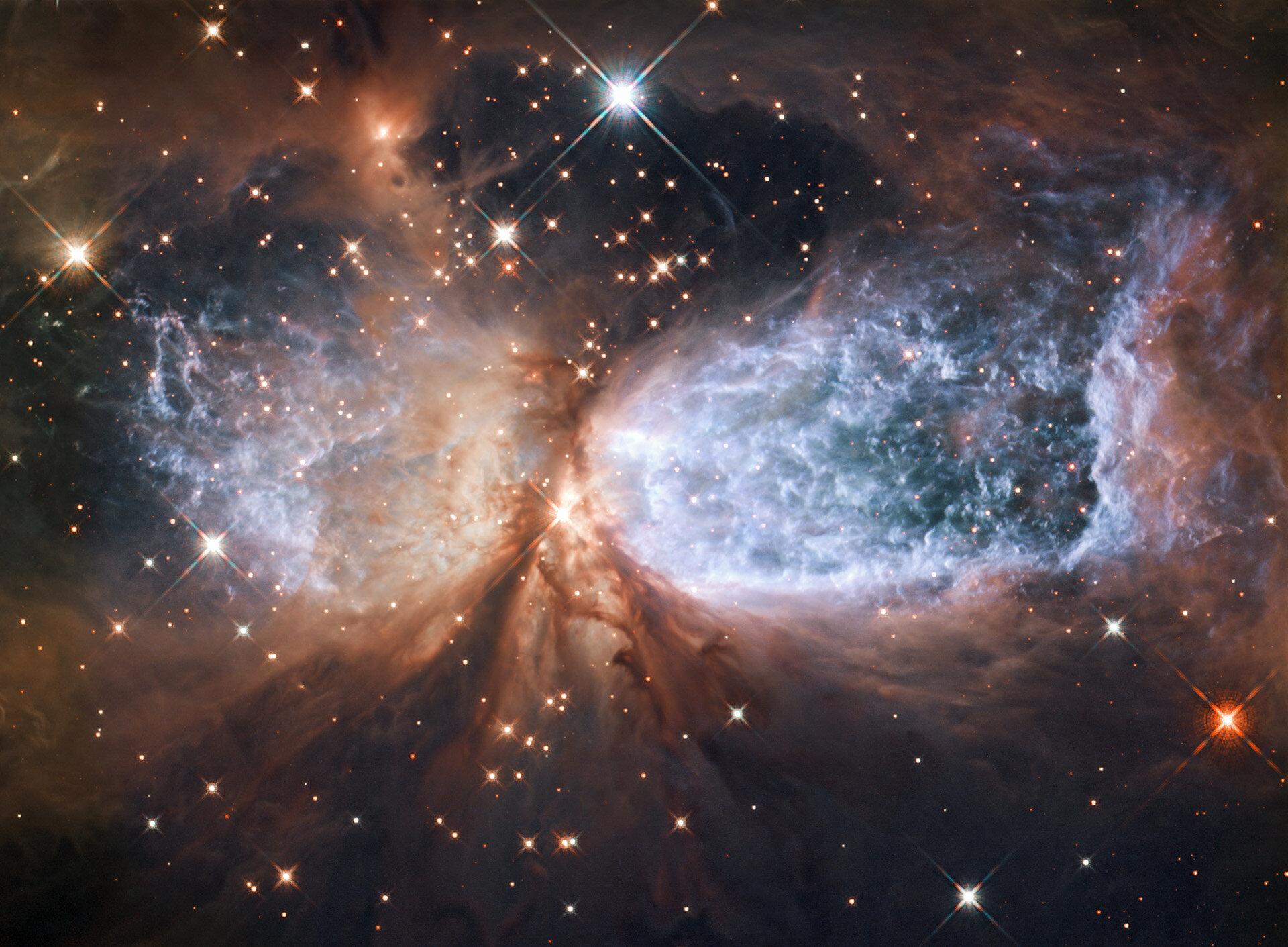 Hubble view of star-forming region S106