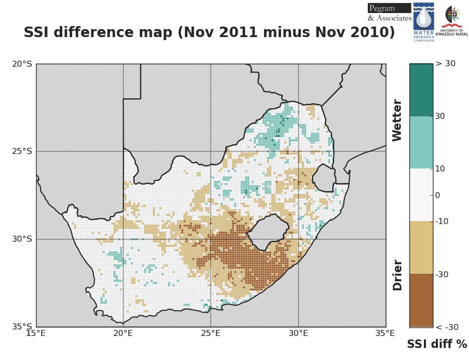 South Africa soil moisture saturation