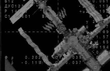 Soyuz TMA-03M on approach to the ISS