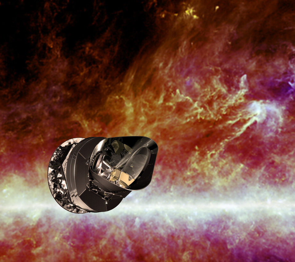 Kαλλιτεχνική απεικόνιση του διαστημοπλοίου Planck