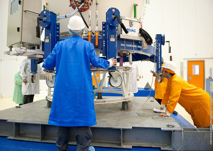 LARES, ALMASat-1 and CubeSats enclosed within fairing