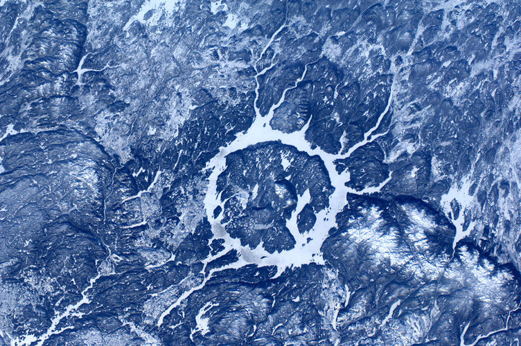 Manicouagan Impact crater, Canada, as seen from the ISS.