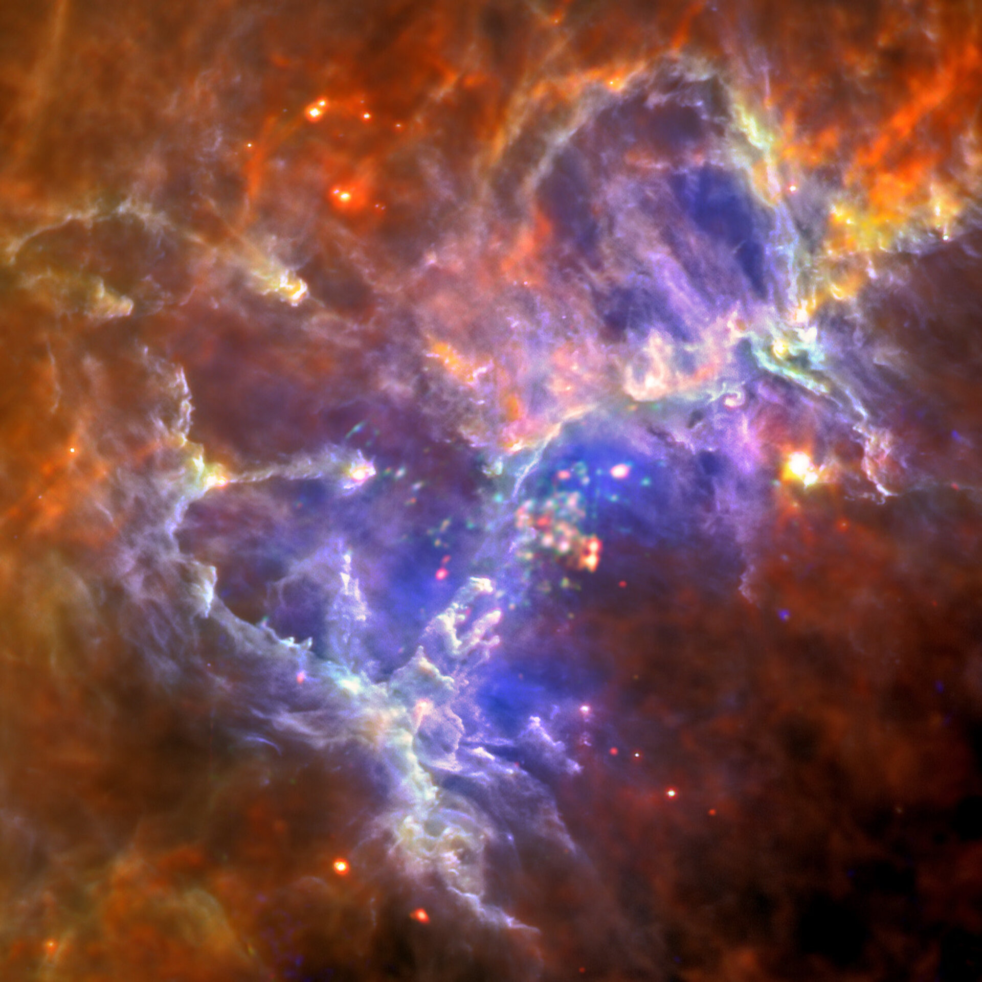 Stunning new Herschel and XMM-Newton image of the Eagle Nebula