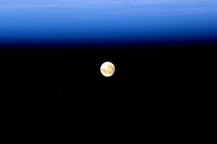 The moon, as seen by Andre Kuipers onboard the ISS