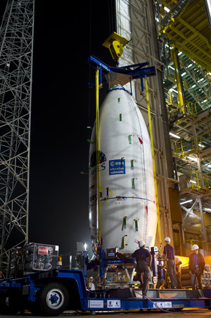 Upper composite arrives at launch pad