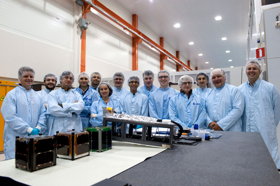 ESA Education staff and student CubeSat teams