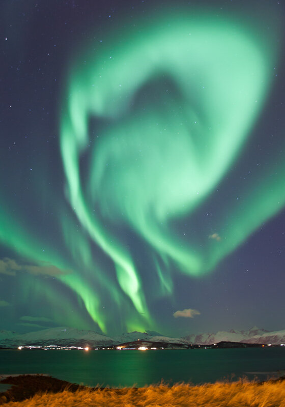 To βόρειο σέλας το βράδυ τις 24 Ιανουαρίου πάνω από τη Νορβηγία