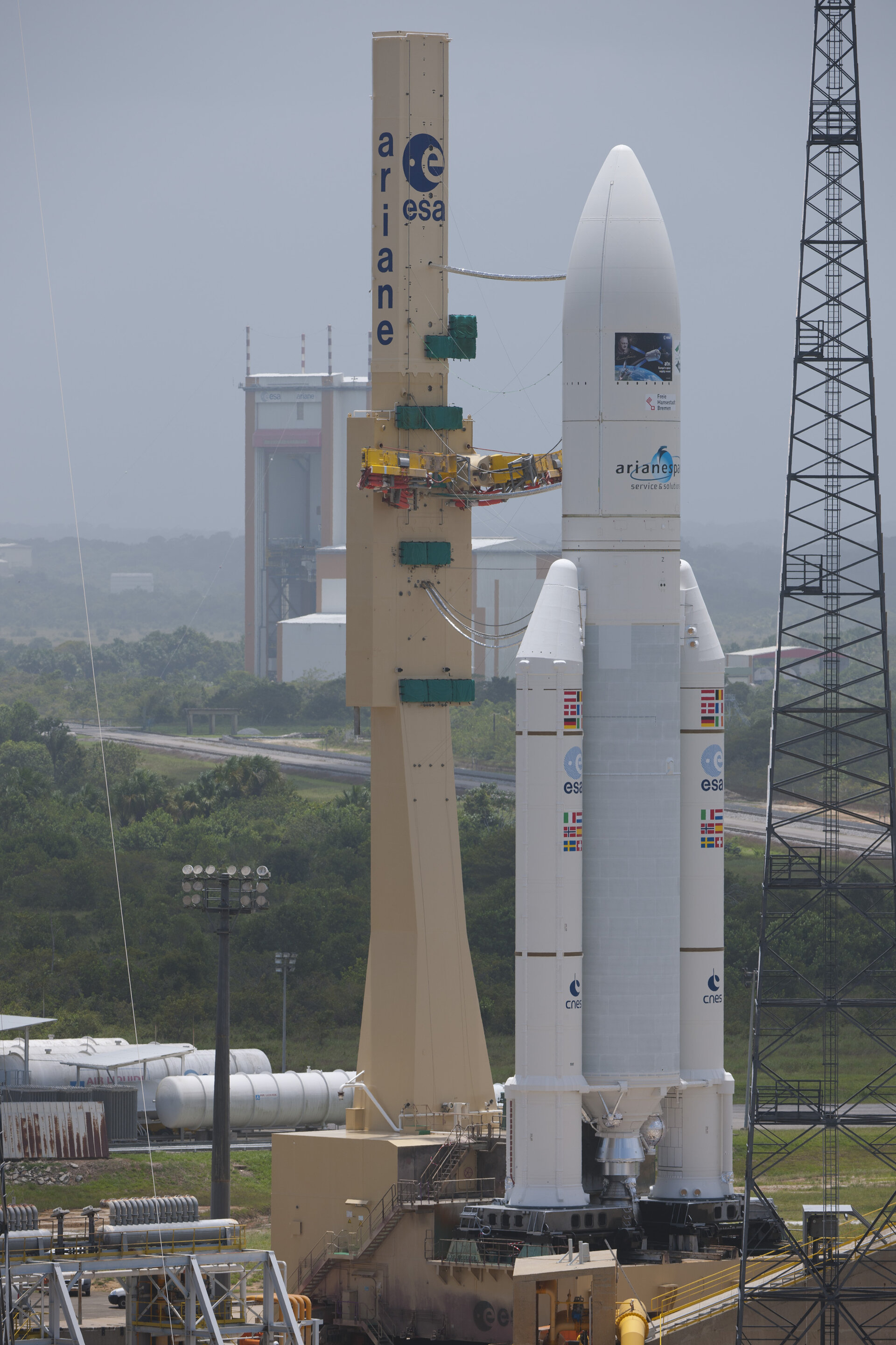 Ariane 5 with ATV Edoardo Amaldi transfer to launch pad