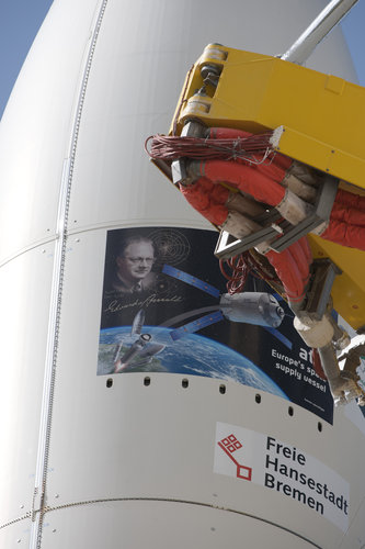 Close up view of the payload fairing