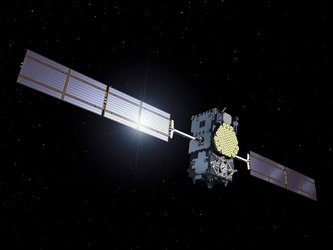 Galileo satellite with search and rescue antenna