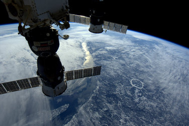 Manicougan impact crater, Canada,  as seen from the ISS